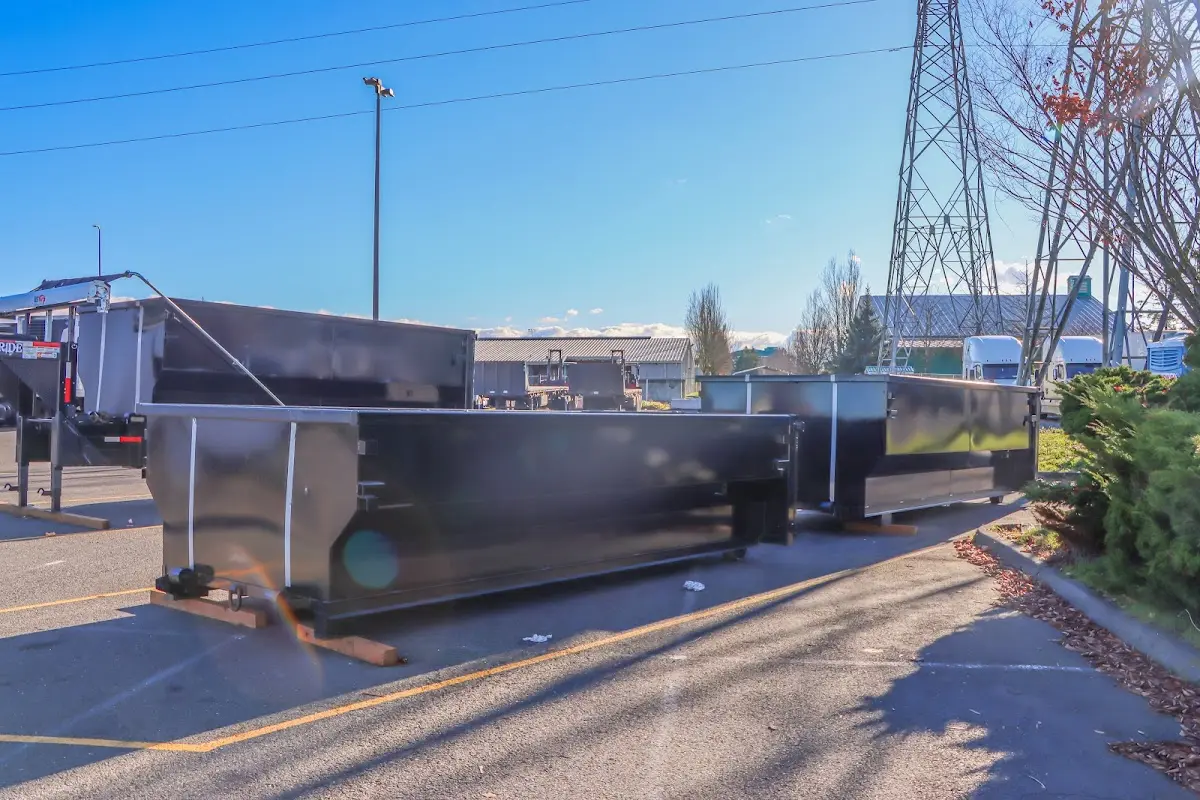 Roll-off dumpster ready for waste disposal at job site for 20 Yard Dumpster Rental in Hastings